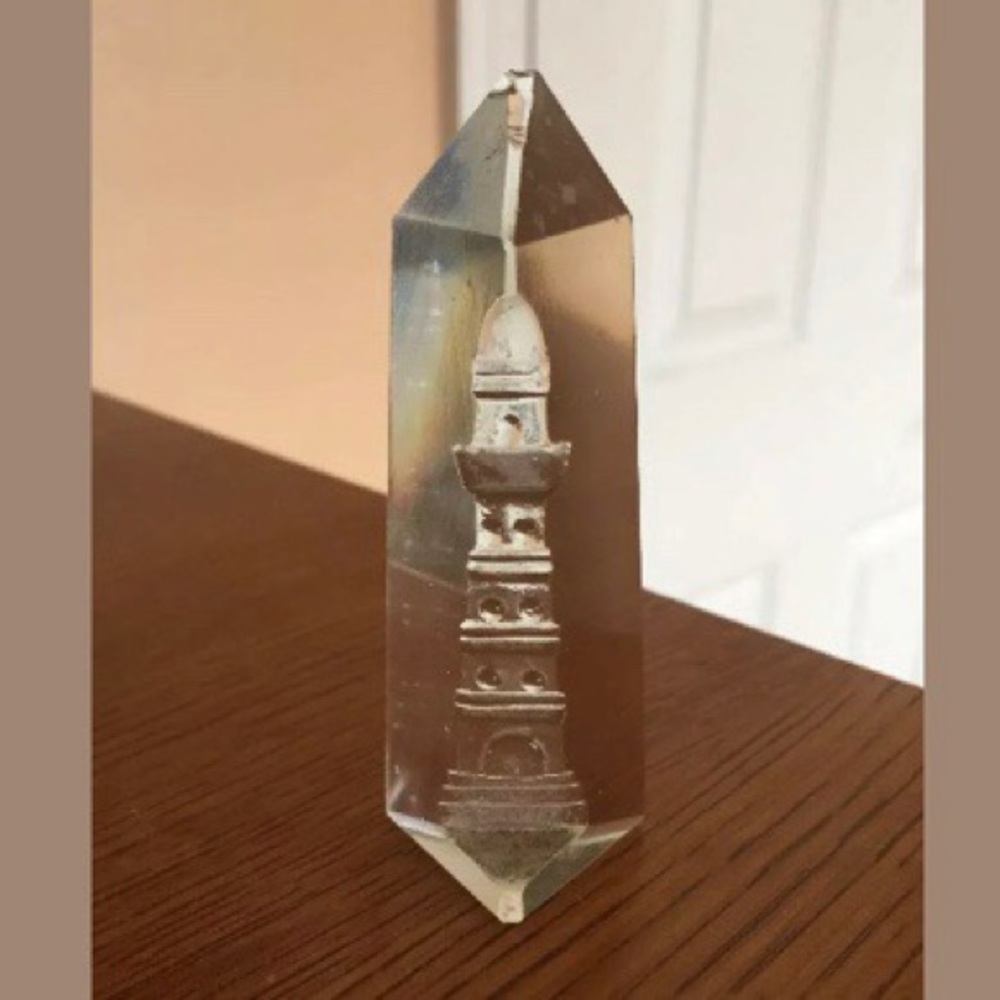 Clear cool glass antique tower rock crystal Eiffel